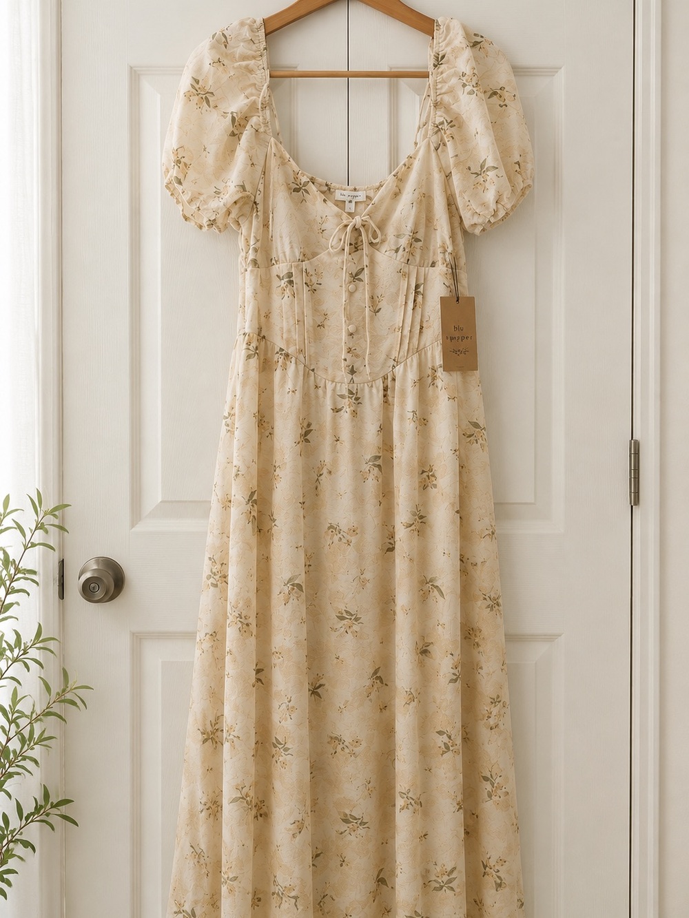 🌸 Blu Pepper Floral Midi Dress – Size L – NWT 🌸